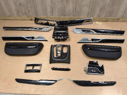 20-22 OEM BMW G12 750 Dash Doors Air Vent Wood Metal Effect Interior Trim SET