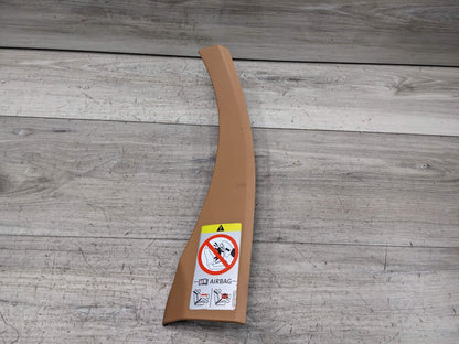 10-16 OEM Porsche Panamera Front Right Passenger Side A Pillar Cover Trim Beige