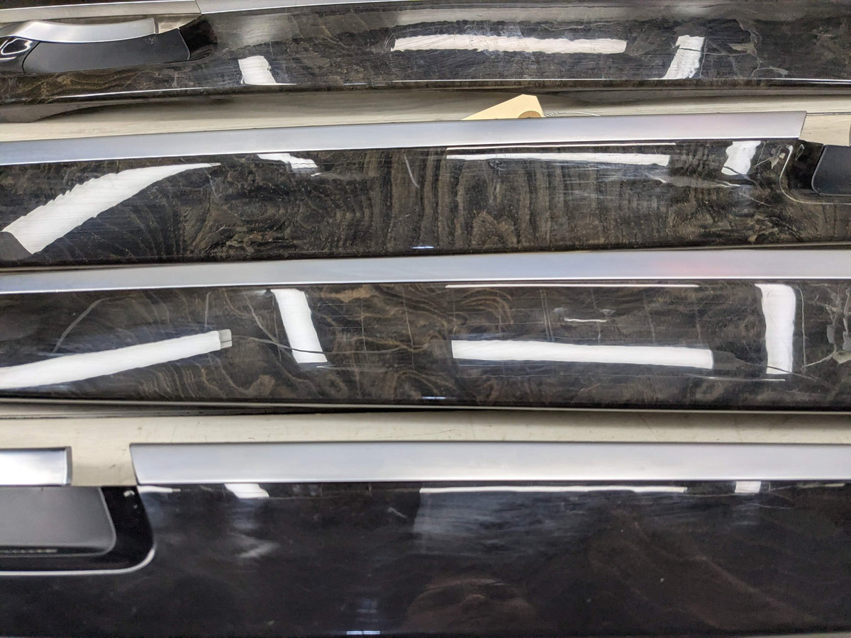 13-15 OEM BMW F02 750 Center Console Dash Door Trims Wood SET