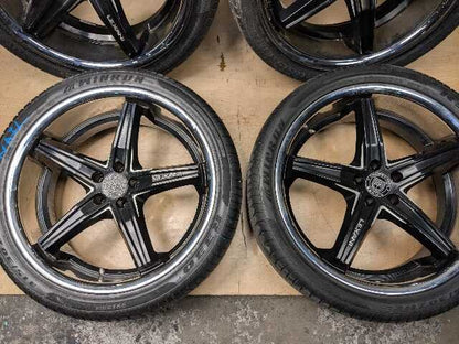 *NOTE* 15-19 LEXANI BMW F16 X6 Wheels Rims 22x9 ET15 5x120 Silver Black SET