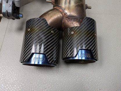 *22-25 OEM BMW G42 M240 Dual Exhaust Flap Pipe Muffler B58 Engine w/ Carbon Tips