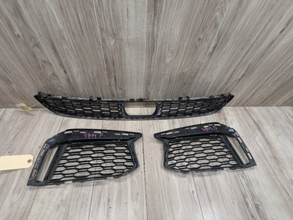 2017-2023 BMW M550i G30 Front Left Right Center Bumper Cover Grilles SET 8064931 17-20 OEM BMW G30 Front Bumper Lower Center Left Right Driver Passenger Grille Trim Black