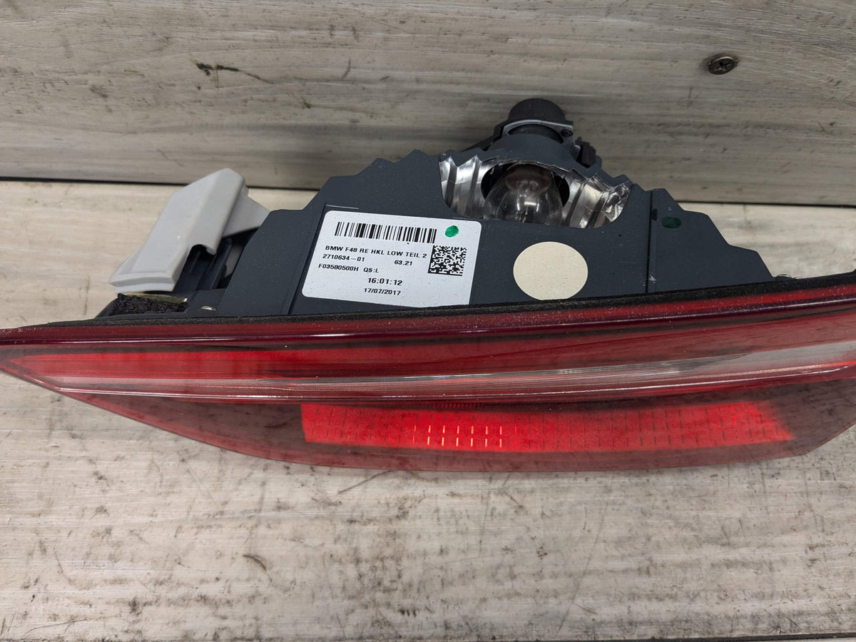 16-19 OEM BMW F48 X1 PRE LCI Rear Right Passenger Side Inner Trunk Tail Light