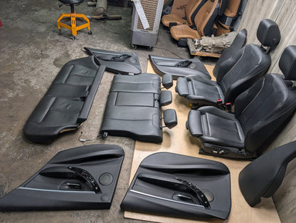 OEM BMW F30 Front Rear Interior SPORT Seats Door Panel SET Black Heated