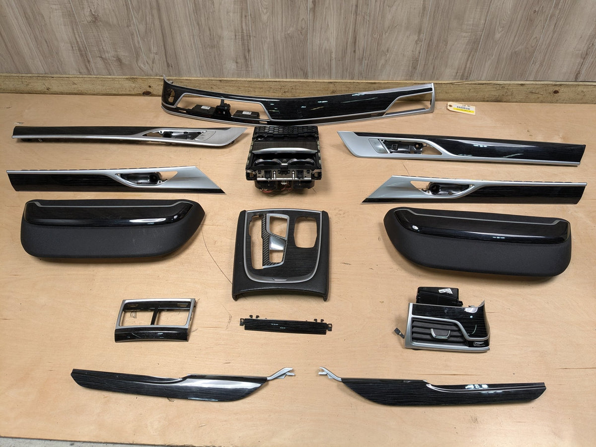 20-22 OEM BMW G12 750 Dash Doors Air Vent Wood Metal Effect Interior Trim SET