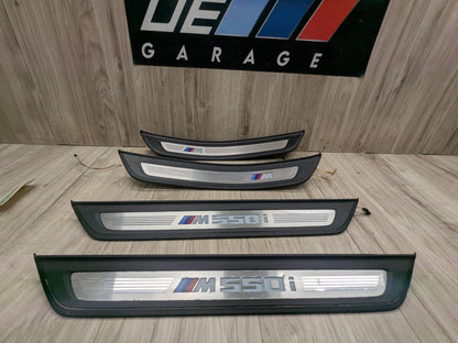 OEM BMW G30 530 540 M550 Front Rear Left Right Illuminated Door Sill Trim SET