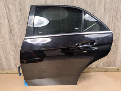 OEM Mercedes W212 E350 E400 E550 Rear Left Driver Door Shell Panel Black 197 (Obsidian black- Metallic finish)