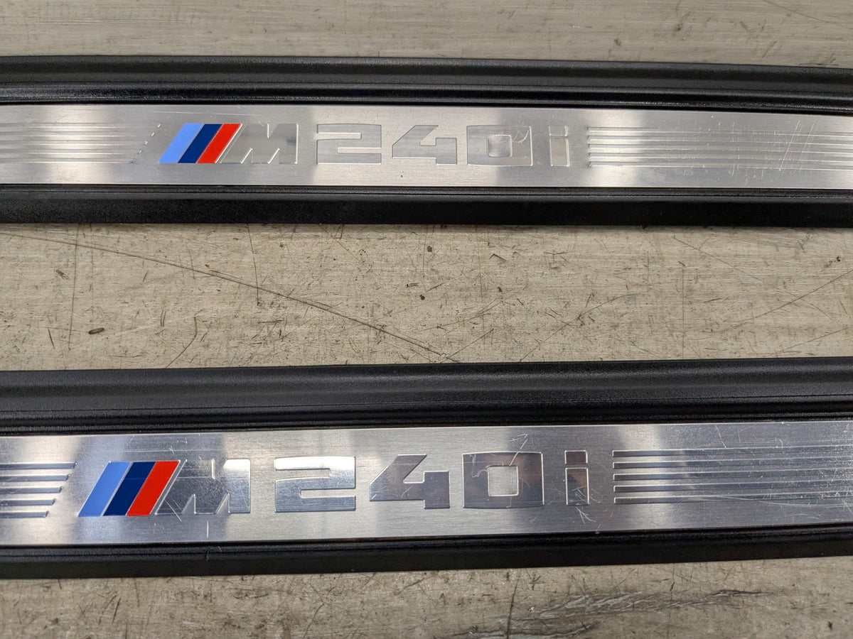 14-20 OEM BMW F22 F23 M240 Door Sill Entrance Molding Scuff Plate Trim SET