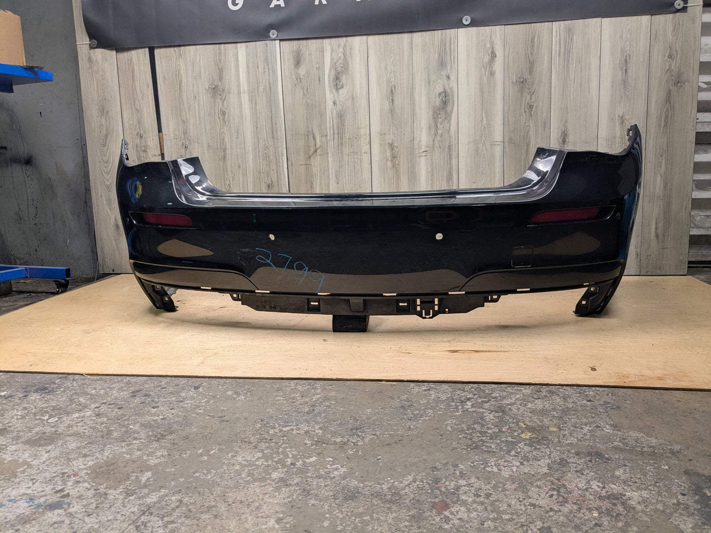 *09-15 OEM BMW F01 F02 740 750 Rear Bumper M SPORT Cover w/ PDC Holes Black 475 Black BLACK SAPPHIRE METALLIC (475)