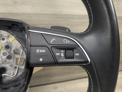 18-20 OEM AUDI Q5 SQ5 SPORT Leather Steering Wheel w/ Switches & Shifters