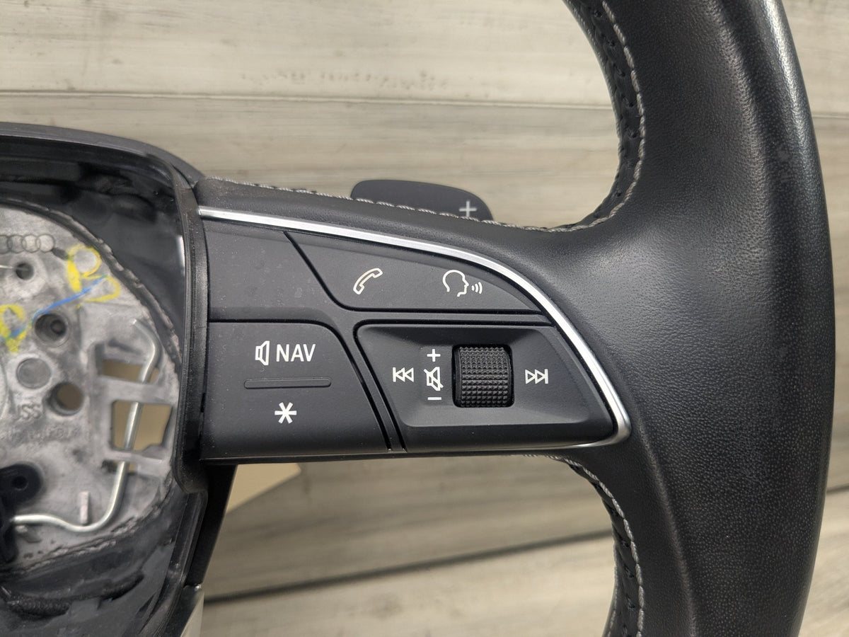 18-20 OEM AUDI Q5 SQ5 SPORT Leather Steering Wheel w/ Switches & Shifters