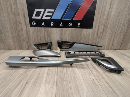 14-17 OEM BMW F22 228 M235 Central Console Dash Doors Aluminum Interior Trim SET