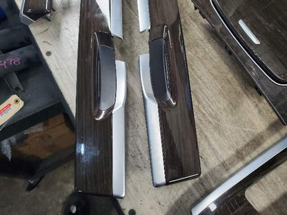 *NOTE* 13-15 OEM BMW F02 750 Center Console Dash Door Trims Wood SET