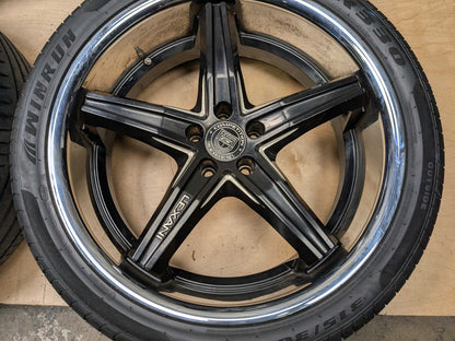 *NOTE* 15-19 LEXANI BMW F16 X6 Wheels Rims 22x9 ET15 5x120 Silver Black SET