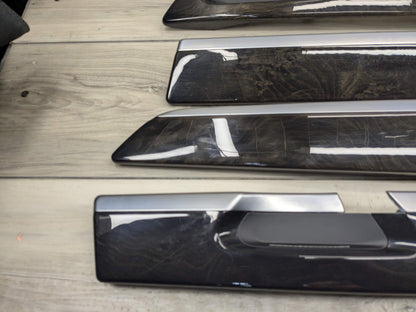 13-15 OEM BMW F02 750 Center Console Dash Door Trims Wood SET