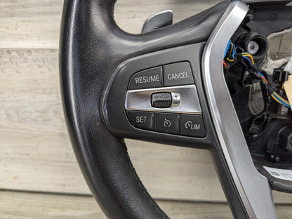 19-21 OEM BMW G20 330 AT Leather Steering Wheel Multifunction W/ Shifters