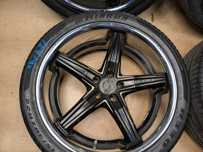 *NOTE* 15-19 LEXANI BMW F16 X6 Wheels Rims 22x9 ET15 5x120 Silver Black SET