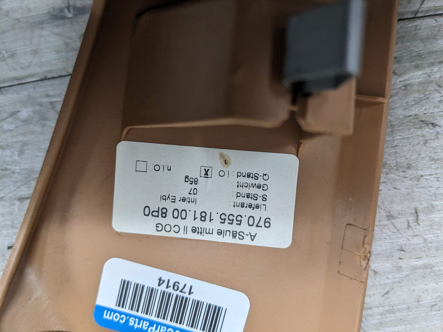 10-16 OEM Porsche Panamera Front Left Driver Side A Pillar Cover Trim Beige