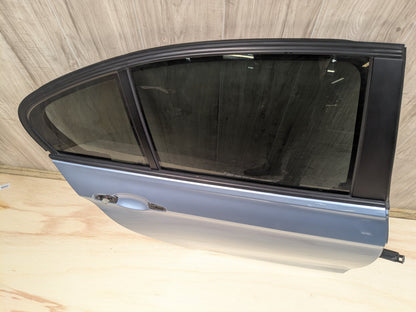 OEM BMW F30 F80 328 330 335 340 M3 Rear Right Passenger Door Shell Panel Blue LIQUID BLUE METALLIC (B40)