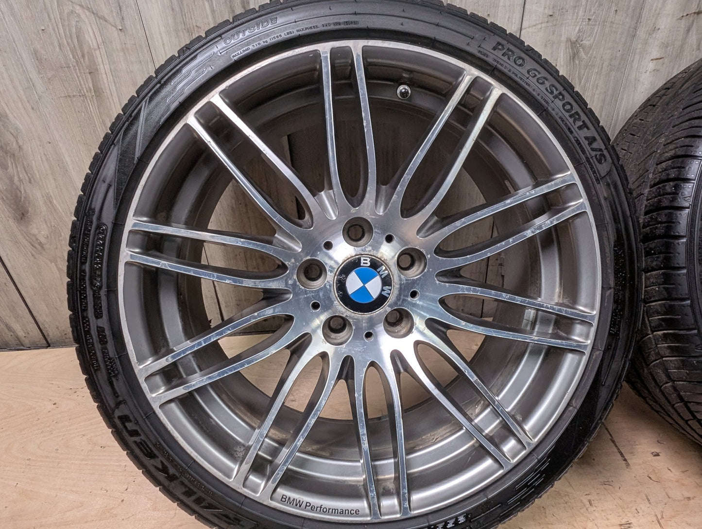 *OEM BMW E90 E91 E92 E93 Wheels Rims Front 19x8 ET37 Rear 19x9 ET39 LA Wheel Double Spoke 269 SET