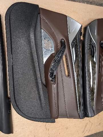 17-20 OEM BMW G30  Front Rear Interior Trim Door Panels SET Leather Brown