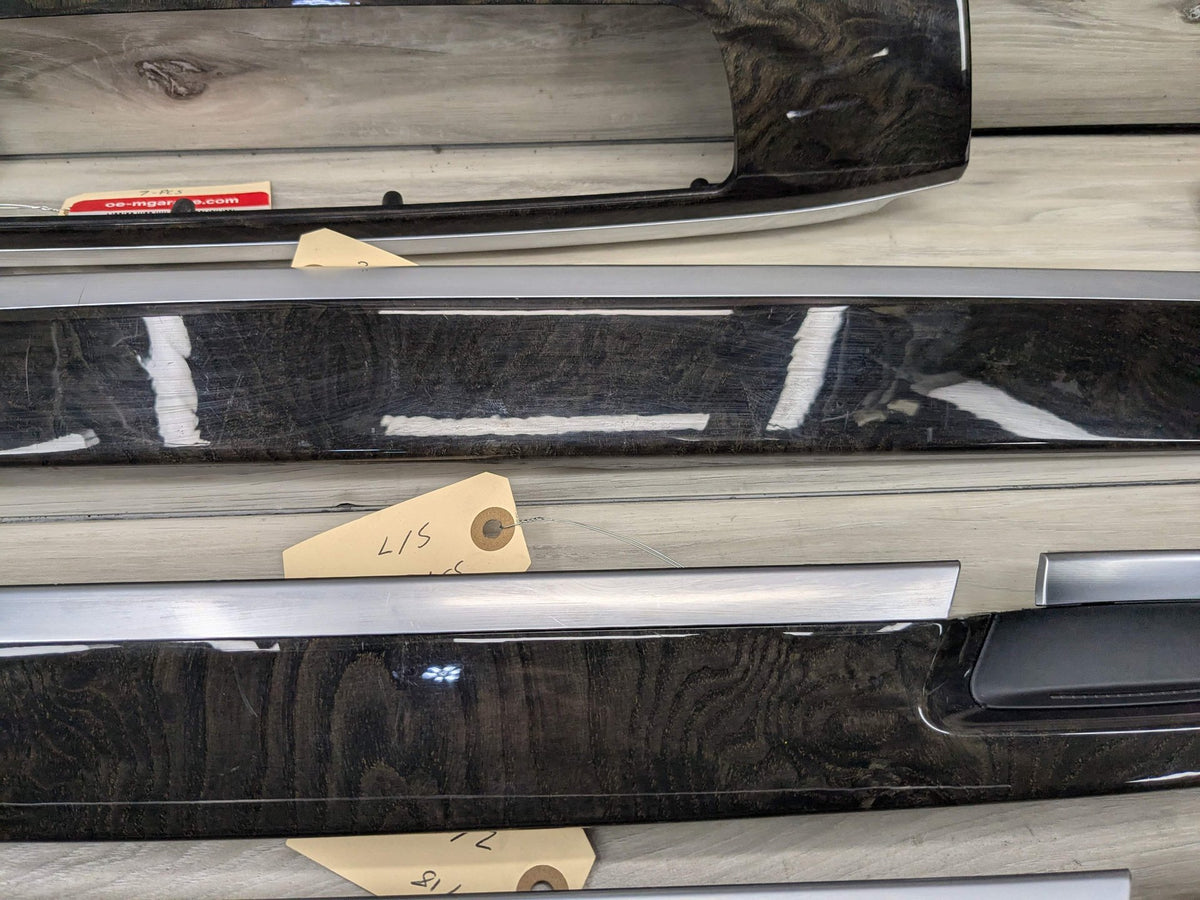 13-15 OEM BMW F02 750 Center Console Dash Door Trims Wood SET