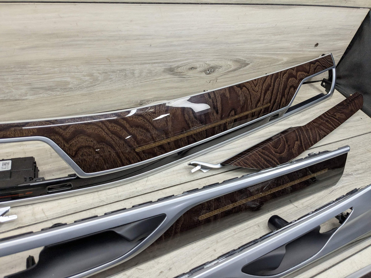 16-19 OEM BMW G12 750 Dash Doors Air Vent Wood Oak Interior Trim SET