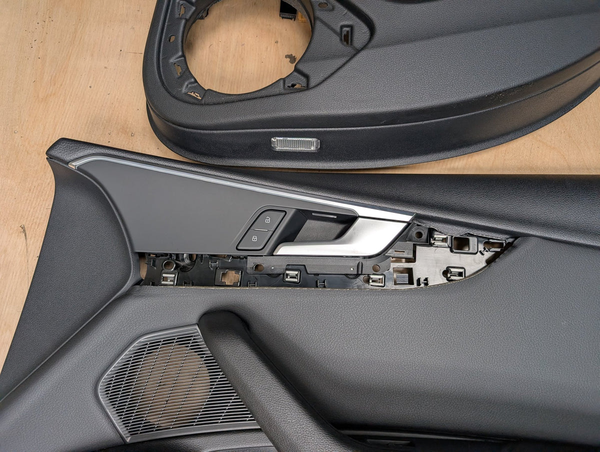 *17-19 OEM AUDI B9 A4 Front Rear Interior Door Panels Black SET Ambient Lighting