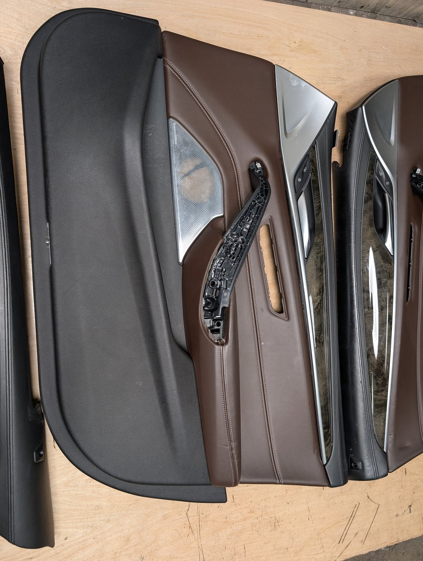 17-20 OEM BMW G30 Front Rear Interior Trim Door Panels SET Leather Brown
