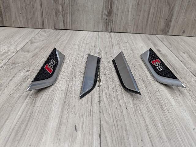18-24 OEM Audi S5 Sportback Front Left Right Fender Emblem Black/Silver SET