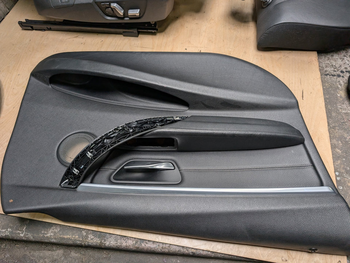 OEM BMW F30 Front Rear Interior SPORT Seats Door Panel SET Black Heated