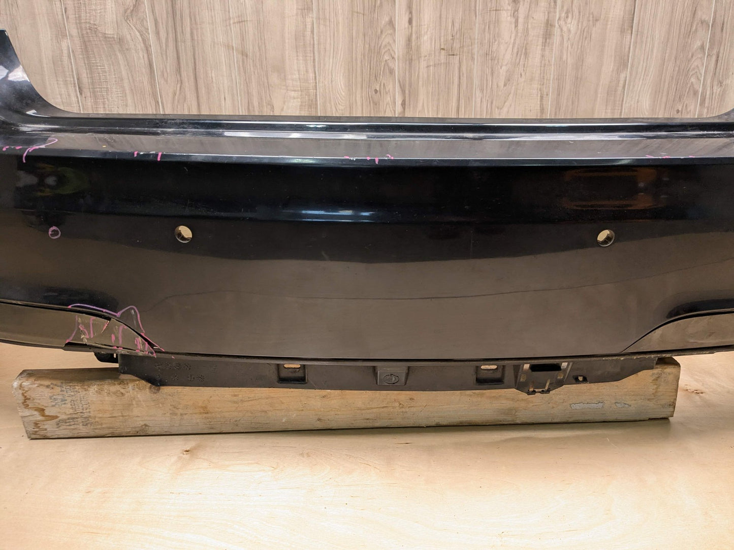 *13-15 OEM BMW F01 F02 740 750 M SPORT Rear Bumper Cover PDC Holes Black Black BLACK SAPPHIRE METALLIC (475)
