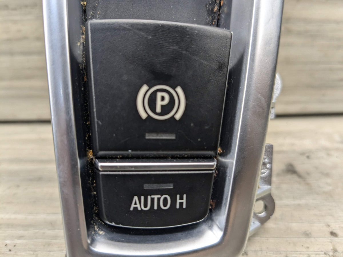 10-16 OEM BMW F01 F07 F02 550 750 Parking Brake Auto Hold Switch w/ Trim Panel