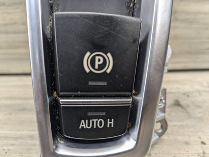10-16 OEM BMW F01 F07 F02 550 750 Parking Brake Auto Hold Switch w/ Trim Panel