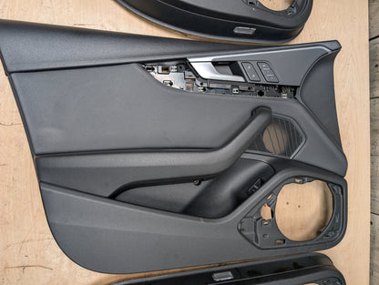 *17-19 OEM AUDI B9 A4 Front Rear Interior Door Panels Black SET Ambient Lighting