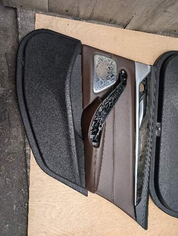 17-20 OEM BMW G30  Front Rear Interior Trim Door Panels SET Leather Brown