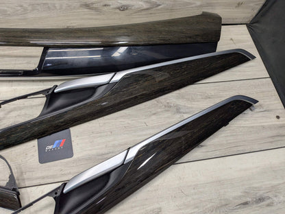 15-19 OEM BMW F16 F86 X6 X6M Dash Door Panel Fine Wood Interior Trim Cover SET