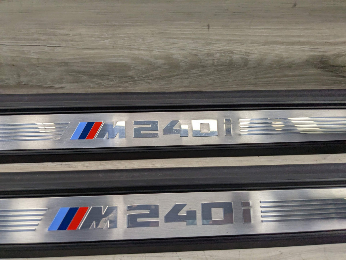 14-20 OEM BMW F22 F23 M240 Door Sill Entrance Molding Scuff Plate Trim SET