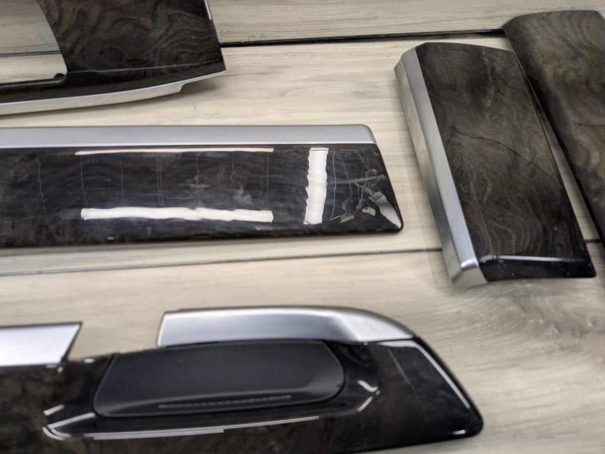 13-15 OEM BMW F02 750 Center Console Dash Door Trims Wood SET