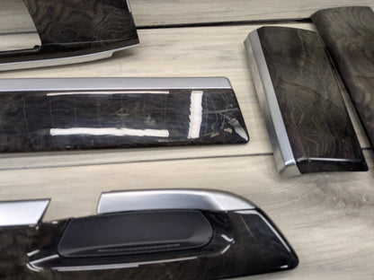 13-15 OEM BMW F02 750 Center Console Dash Door Trims Wood SET