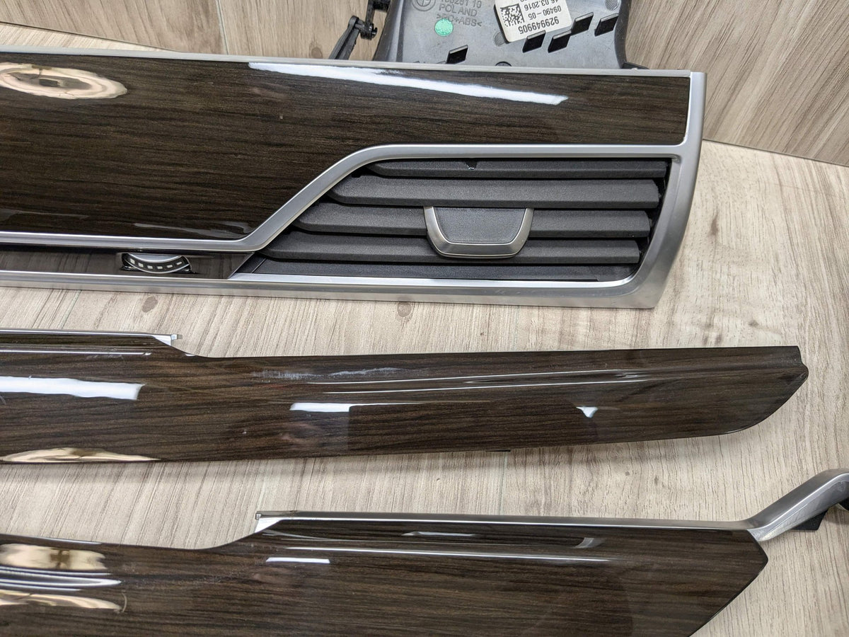 16-19 OEM BMW G12 750 Center Dash Doors Air Vent Wood Interior Light Trim SET