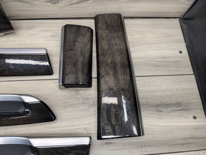 13-15 OEM BMW F02 750 Center Console Dash Door Trims Wood SET