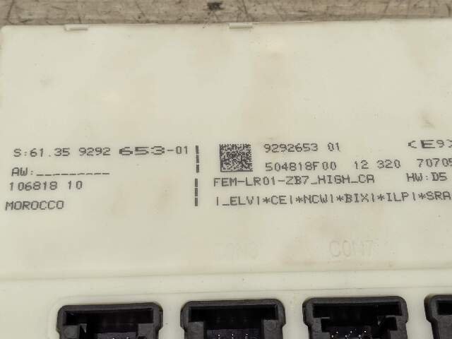 2011 - 2016 BMW 335i F30 Bdc Body Domain Fem Control Module w/ Key 9292653 N55B30M0