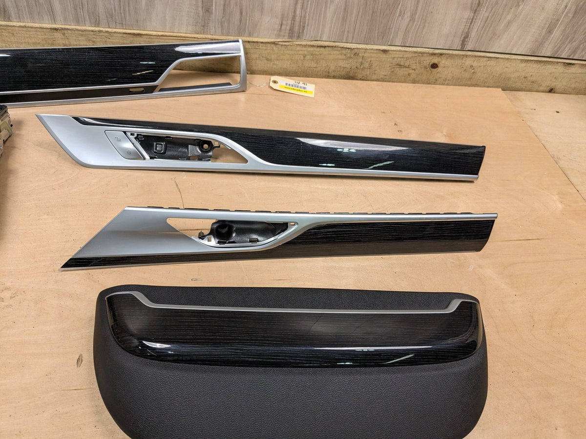 20-22 OEM BMW G12 750 Dash Doors Air Vent Wood Metal Effect Interior Trim SET