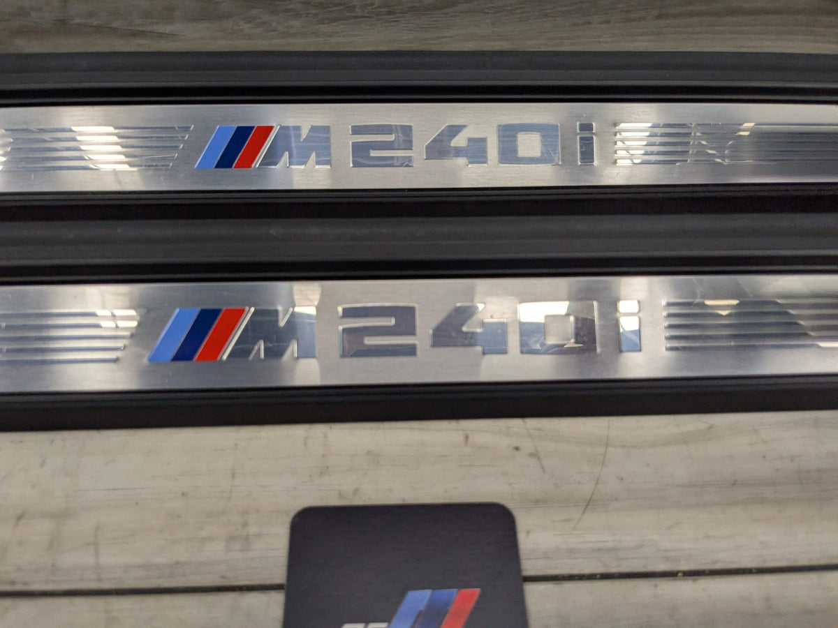 14-20 OEM BMW F22 F23 M240 Door Sill Entrance Molding Scuff Plate Trim SET