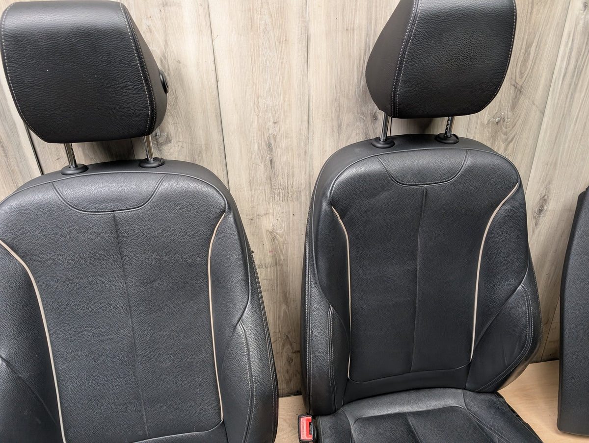 OEM BMW F30 Front Rear Interior SPORT Seats Door Panel SET Black Heated