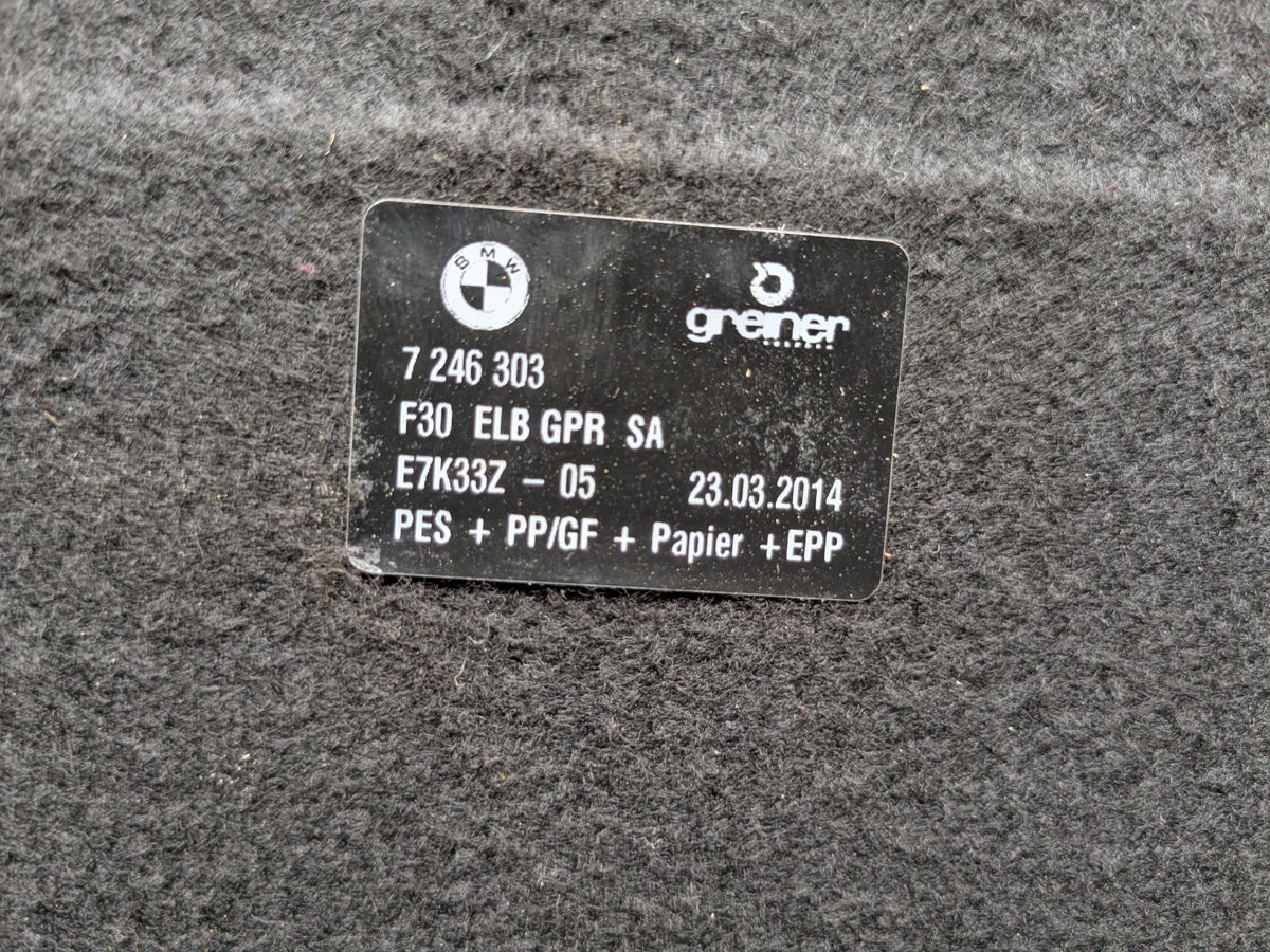 2012-2018 BMW 328i F30 Rear Trunk Cargo Floor Carpet Spare Tire Cover 7246303