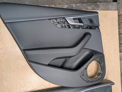 *17-19 OEM AUDI B9 A4 Front Rear Interior Door Panels Black SET Ambient Lighting