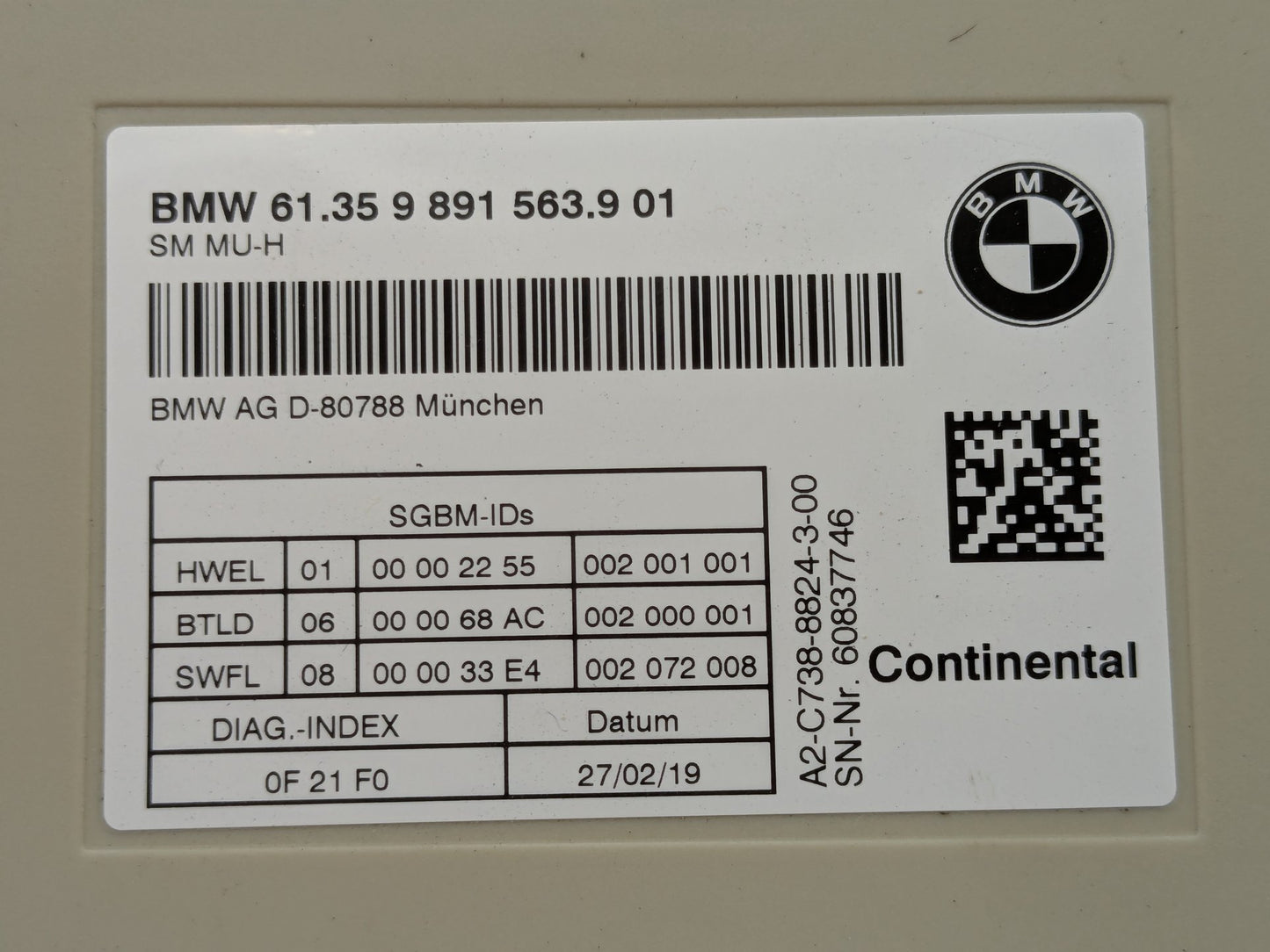 OEM BMW F95 F97 G01 G05 G12 G20 G22 G26 G30 X3 X5 Front Left Right Seat Module