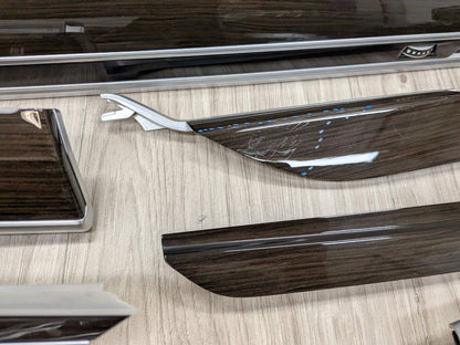 16-19 OEM BMW G12 750 Center Dash Doors Air Vent Wood Interior Light Trim SET